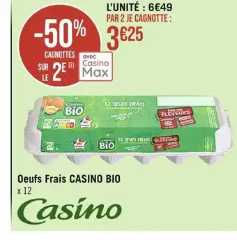 Casino Supermarchés Casino oeufs frais bio offre