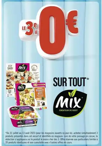 Casino Supermarchés Mix le 3e à 0€ sur tout mix offre