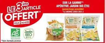 Cora x Carrefour Jardin bio le 3éme article offert pour 2 achetés sur la gamme(1) apéritive jardin bio étic offre