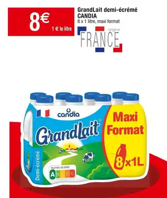 Cora x Carrefour Candia grandlait demi-écrémé offre