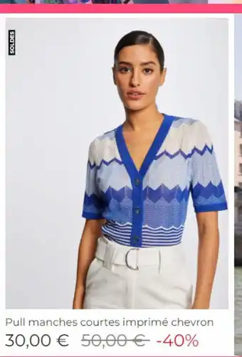 Morgan Pull manches courtes imprimé chevron offre