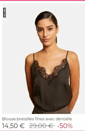 Blouse bretelles fines avec dentelle