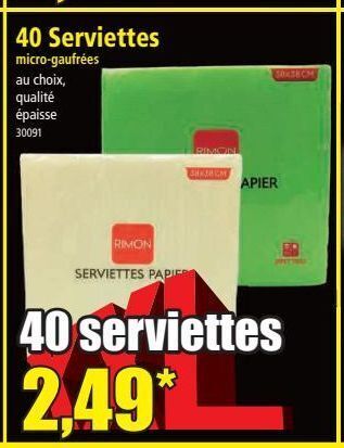 Norma 40 serviettes offre