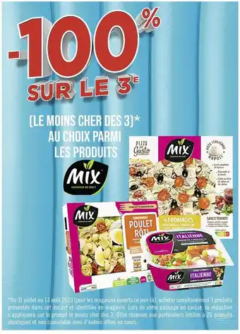 Casino Supermarchés -100% sur le 3e au choix parmi les produits mix offre