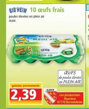 Norma 10 oeufs frais offre