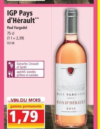Norma Igp pays d`hérault offre