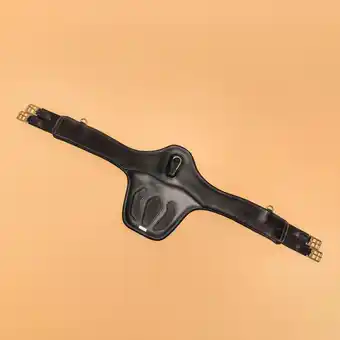 Sangle bavette équitation cuir cheval et poney - 900 noire