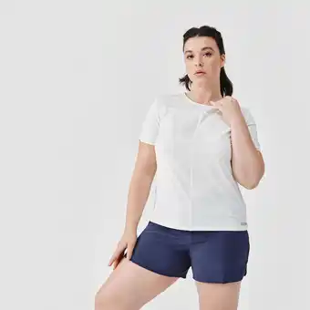 Decathlon T-shirt respirant running femme - dry+ breath blanc offre