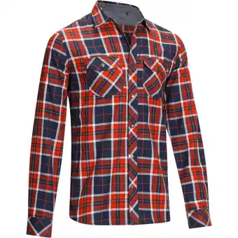 Decathlon Chemise manches longues à carreaux équitation homme sentier marine et rouge offre