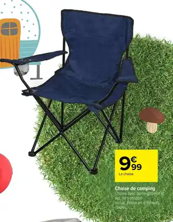 Carrefour Chaise de camping Chaise avec porte-gobelet et offre