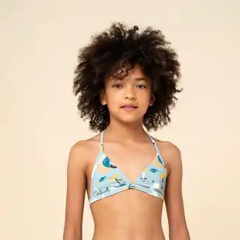 Decathlon Haut de maillot de bain fille triangle tea 100 kaki offre