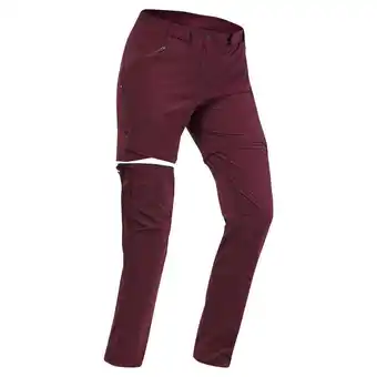 Decathlon Pantalon modulable de randonnée montagne - mh550 - bordeaux - femme offre