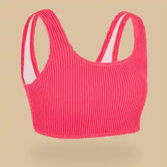 Decathlon Haut de maillot de bain brassiere texture lana fille 500 framboise offre