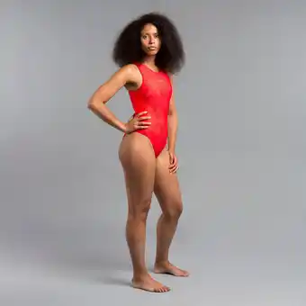 Decathlon Maillot bain water polo 1 pièce 500 femme lili vert offre