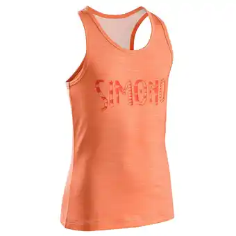 Decathlon Débardeur d'escalade stretch - vertika fille orange bleu cosmos offre