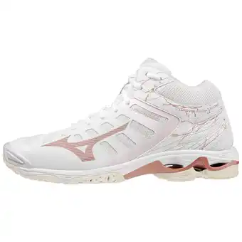 Decathlon Chaussures de volley femme voltage mid - blanc/rose offre