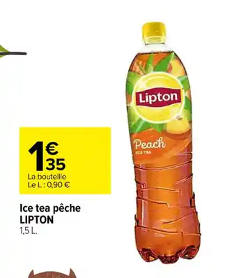Carrefour Ice tea pêche LIPTON 1,5 L. offre