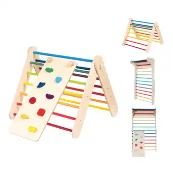 Ensemble de mur suédois et triangle de grimpe 2-en-1,  coloré