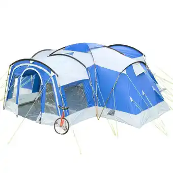 Decathlon Tente familiale dôme nimbus 8 sleeper - camping - 8 personnes - 3 cabines noires offre