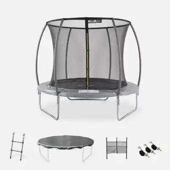 Trampoline rond Ăž 250cm gris avec accessoires - pluton inner xxl - 2,50 m 250 cm