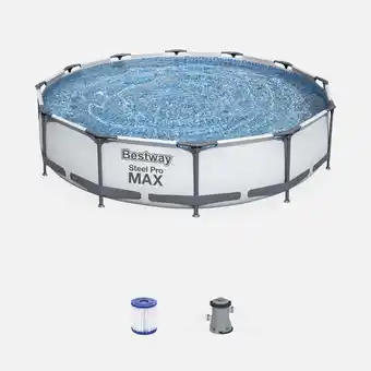 Decathlon Piscine tubulaire - opalite blanche - piscine ronde ø3,6m avec pompe de offre
