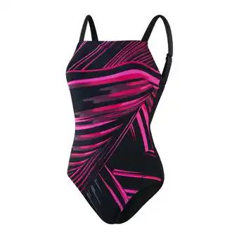 Decathlon Maillot de bain 1 pièce imprimé forme femme speedo amberglow offre