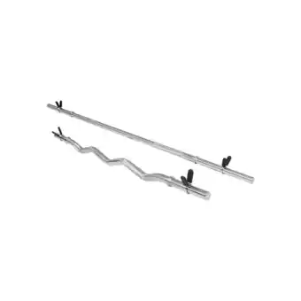 Decathlon Lot barre longue 170 cm + barre curl 120 cm | diametre 30 mm | 4 stop disques a offre