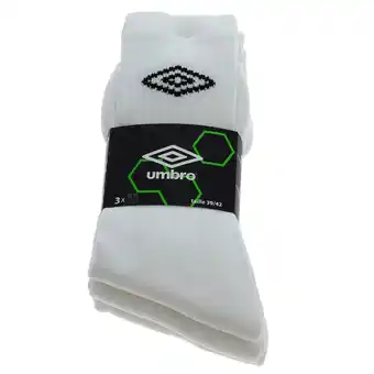 Decathlon Chaussettes blanches homme umbro tennis (pack x3) offre