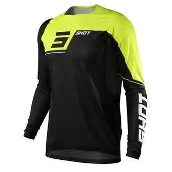 Decathlon Maillot manches longues shot revolt noir/jaune offre
