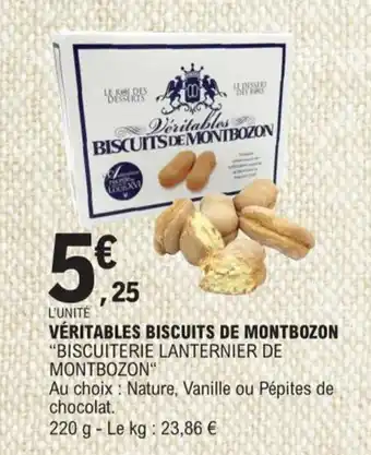 E.Leclerc VÉRITABLES BISCUITS DE MONTBOZON "BISCUITERIE LANTERNIER DE MONTBOZON" offre