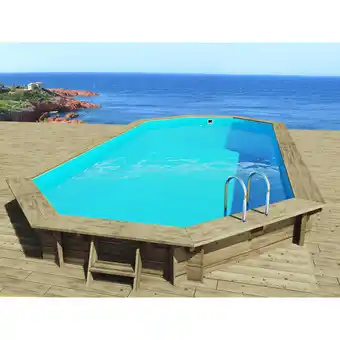 Decathlon Piscine bois sevilla - 8.57 x 4.57 x 1.45 m offre