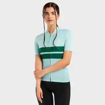 Decathlon Maillot manches courtes cyclisme siroko m2 tumble cyan femme offre