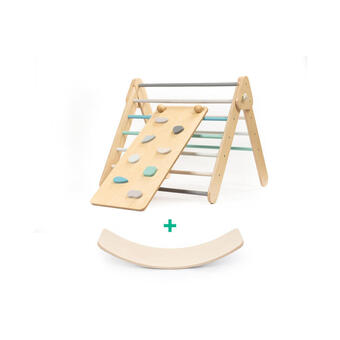 Decathlon Ensemble triangle d’escalade avec planche d’équilibre, pastel offre