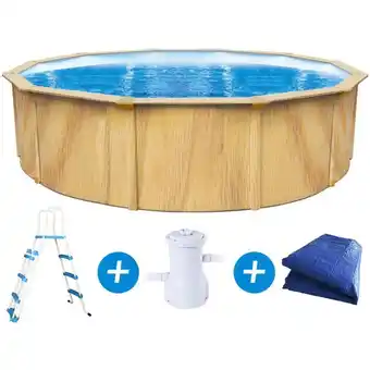 Decathlon Piscine acier ronde aspect bois punta cana - ø 4.60 x 1.20 m offre