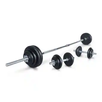 Decathlon Kit haltères - musculation durable et résistant - 50kg fonte noir offre
