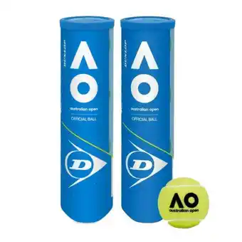 Decathlon Lot de 2 tubes de 4 balles de tennis dunlop australian open offre