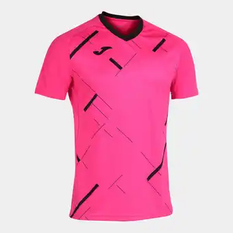 Decathlon Maillot manches courtes homme joma tiger iii rose fluo noir offre