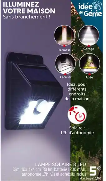 Gifi Lampe Solaire 8 Led offre
