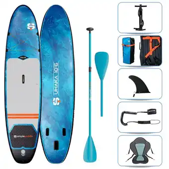 Pack (planche, pompe, pagaie) stand up paddle gonflable uhaka 10.6