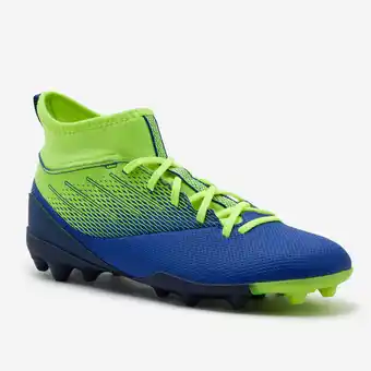 Decathlon Chaussure de football enfant agility 500 montante semelle mg gris et jaune offre