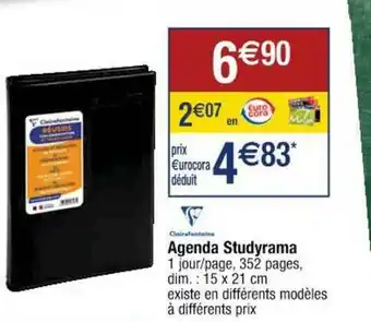 Cora x Carrefour Agenda Studyrama Clairefontaine offre