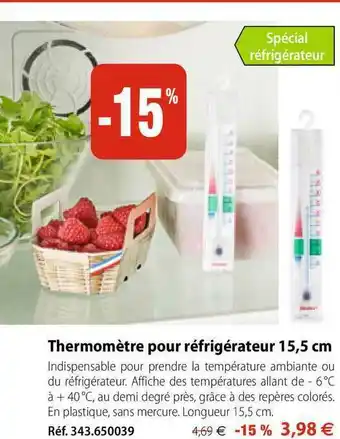 Mathon Thermomètre Pour Réfrigérateur 15,5 Cm offre
