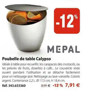 Mathon Poubelle De Table Calypso offre