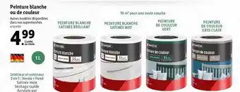 Lidl Peinture Blanche Ou De Couleur Parkside offre
