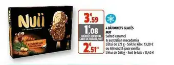 Coccinelle Supermarché 4 Bâtonnets Glacés Nuii offre