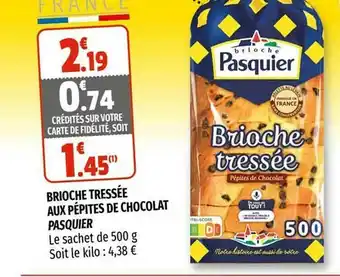 Coccinelle Supermarché Brioche Tressée Aux Pépites De Chocolat Pasquier offre