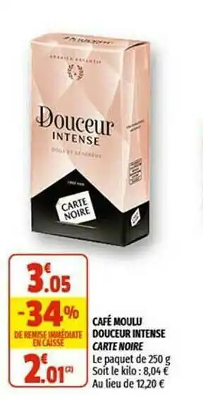 Coccinelle Supermarché Café Moulu Douceur Intense Carte Noire offre