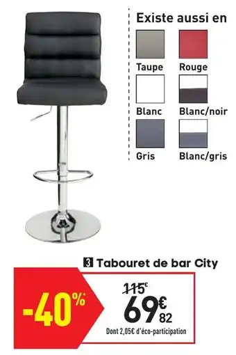 Conforama Tabouret de bar city offre