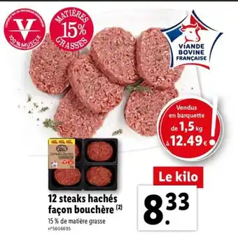Lidl 12 steaks Haché Façon bouchère offre