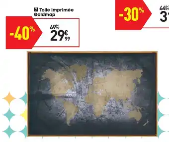 Toile imprimée goldmap